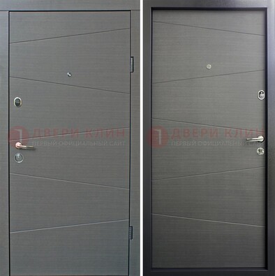 Темная стальная дверь с филенчатой МДФ ДМ-228